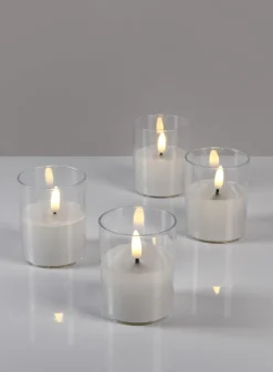 3in Tall Warm White Realistic Flameless Votive