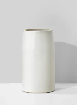 5.5in Tall White Ceramic Potter's Vase