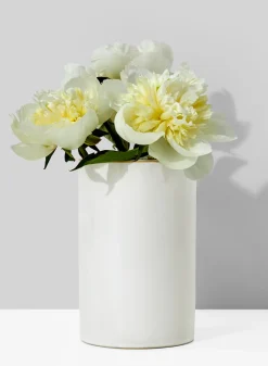 6.5in Tall White Ceramic Vase