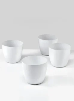 3.5in Tall White Elegance Cachepot, Set of 4