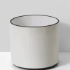 7.25in Tall White Linen Ceramic Cylinder Vase