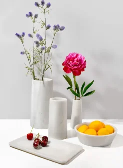 6in Tall White Marble Tuscan Column Vase