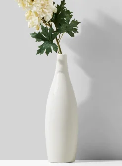 12.5in Tall White Porcelain Bottle Vase