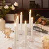 9in Tall White Taper Candles with Remote, Set of 6