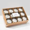 3in Tall White Votives In Clear Glass, 24-Hour, Set of 12