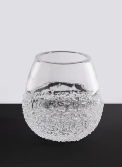 6.25in Tall Winterthur Ice Look Hand Blown Crystal Glass Vase