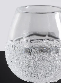 6.25in Tall Winterthur Ice Look Hand Blown Crystal Glass Vase