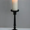 12in Targaryen Black Metal Pillar Holder