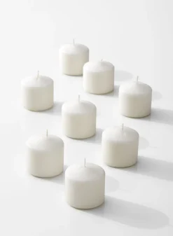 2in White Pillar Candle, Set of 8