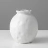 5.5in Wide Aged White Porcelain Fishbowl Vase