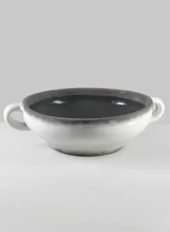 15in Wide Andra Ceramic White Glazed Bowl