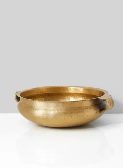 12.75in Wide Antique Brass Handi Bowl