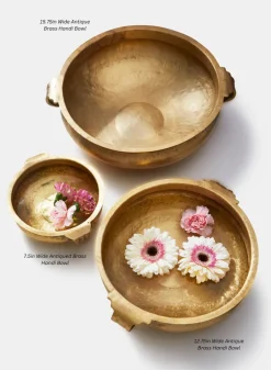 15.75in Wide Antique Brass Handi Bowl