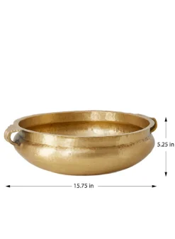 15.75in Wide Antique Brass Handi Bowl