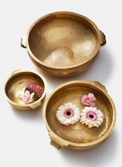 15.75in Wide Antique Brass Handi Bowl