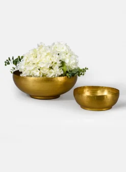 12in Wide Antique Raw Brass Bowl