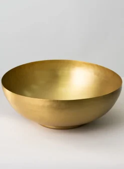 12in Wide Antique Raw Brass Bowl