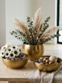 12in Wide Antique Raw Brass Bowl