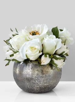 6.25in Wide Antique Silver Mercury Glass Fishbowl