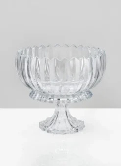 9in Wide Arctic Ice Glass Compote