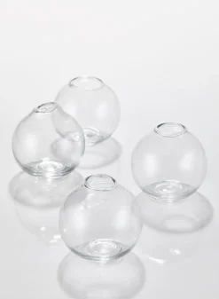 3in Wide Ball Glass Bud Vase, Set of 4