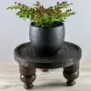 14in Wide Banjara Reclaimed Look Black Rugged Wood Stand
