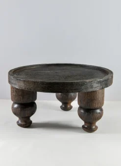 14in Wide Banjara Reclaimed Look Black Rugged Wood Stand