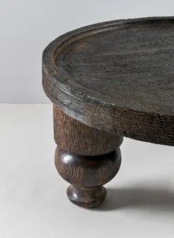 14in Wide Banjara Reclaimed Look Black Rugged Wood Stand