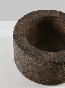 4.5in Wide Banjara Reclaimed Look Black Rugged Wood Bowl