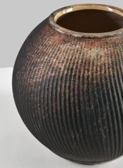 6.5in Wide Bashira Ethnic Aged Clay Fishbowl