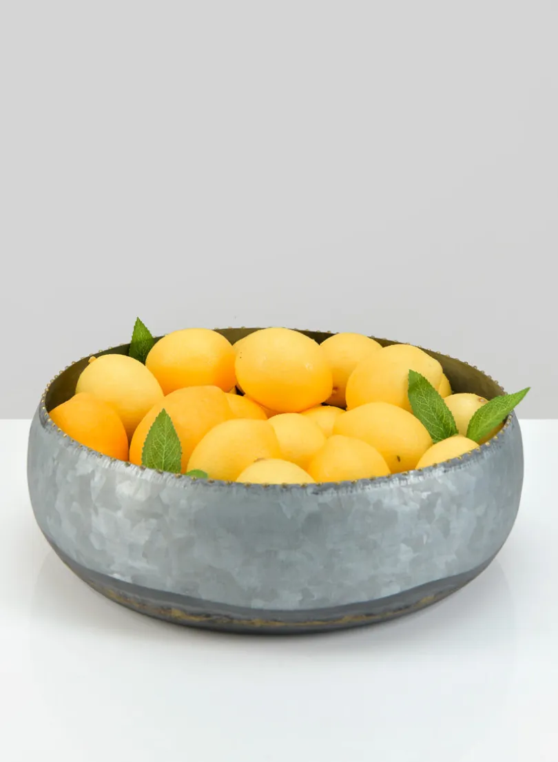 12in Wide Bizantine Galvanized Iron Bowl