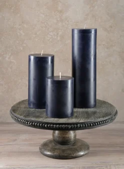 3in Wide Black Pillar Candle