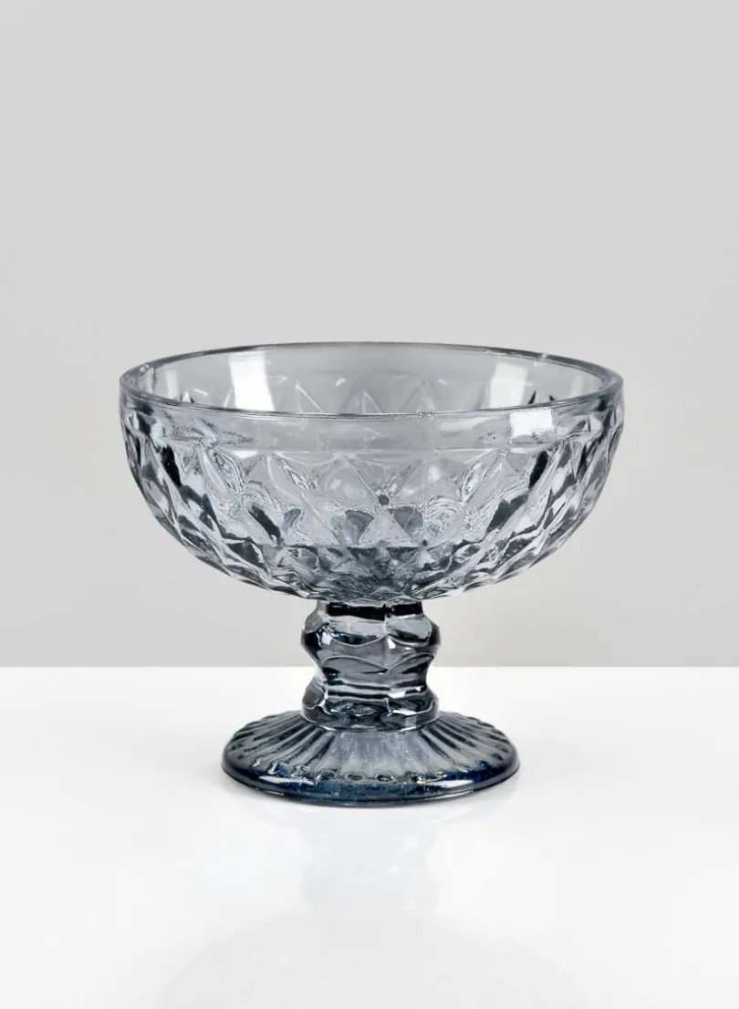 5in Wide Bombon Smoke Candy Glass Dish