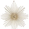 6.5in Wide Champagne Gold Glitter Starburst Plastic Ornament