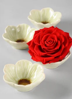 3.75in Wide Chantille Mini Flower Ceramic Bowl, Set of 4