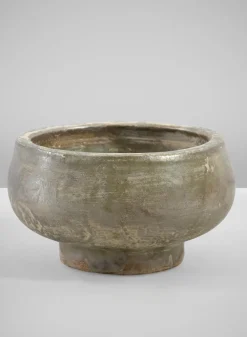 6.5in Wide Cintra Aged Black Clay Look Terracotta Bowl