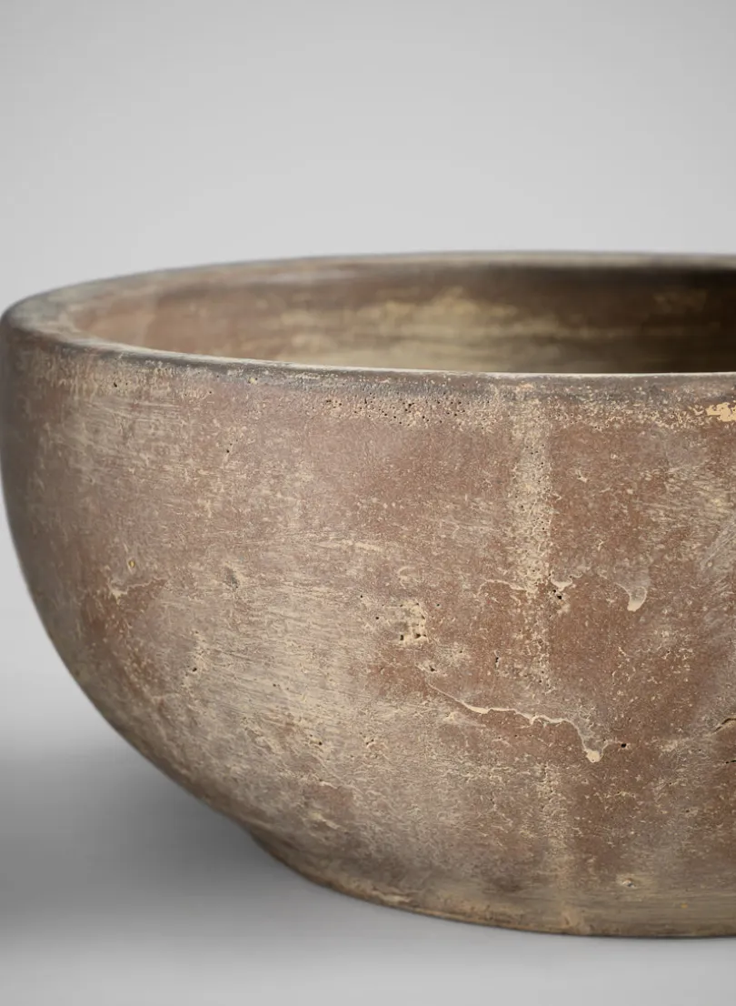 9in Wide Cintra Aged Clay Look Centerpiece Stoneware Bowl
