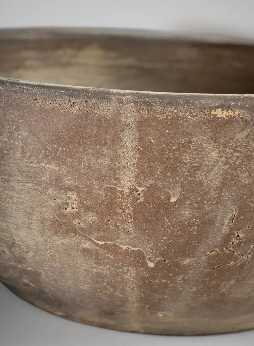 9in Wide Cintra Aged Clay Look Centerpiece Stoneware Bowl