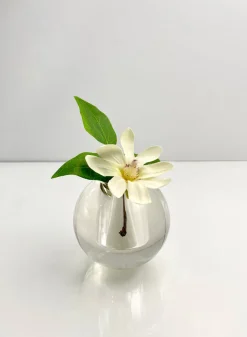 4in Wide Crystal Ball Glass Vase