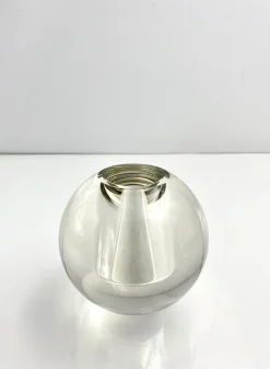 4in Wide Crystal Ball Glass Vase