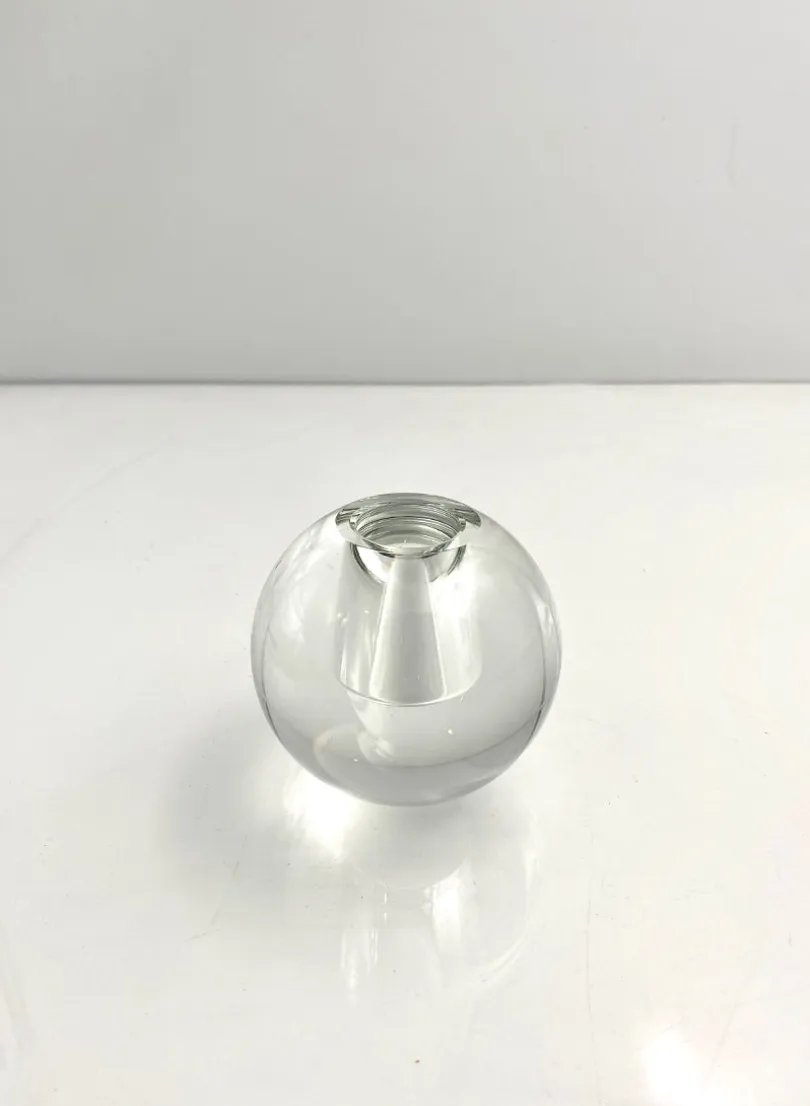 3in Wide Crystal Ball Glass Vase