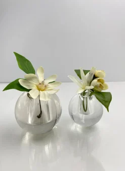 3in Wide Crystal Ball Glass Vase
