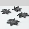 4.75in Wide Dark Platinum Maple Leaf Tray, Set of 4