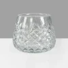 4in Wide Diamond Cut Glass Roly-Poly Vase