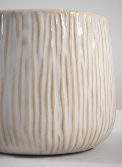4in Wide Faro Aged White Ceramic Bowl
