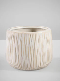 4in Wide Faro Aged White Ceramic Bowl