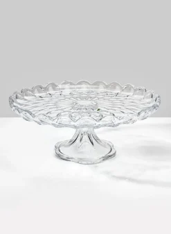 11.75in Wide Festonne Glass Cake Stand