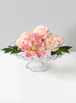 11.75in Wide Festonne Glass Cake Stand