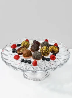 11.75in Wide Festonne Glass Cake Stand