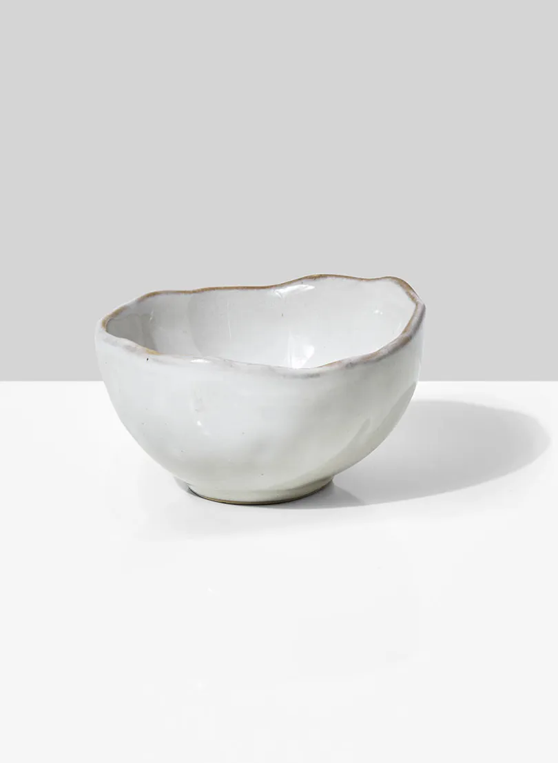 4in Wide Freeform Edge Ceramic Potter's Bowl, Set of 4